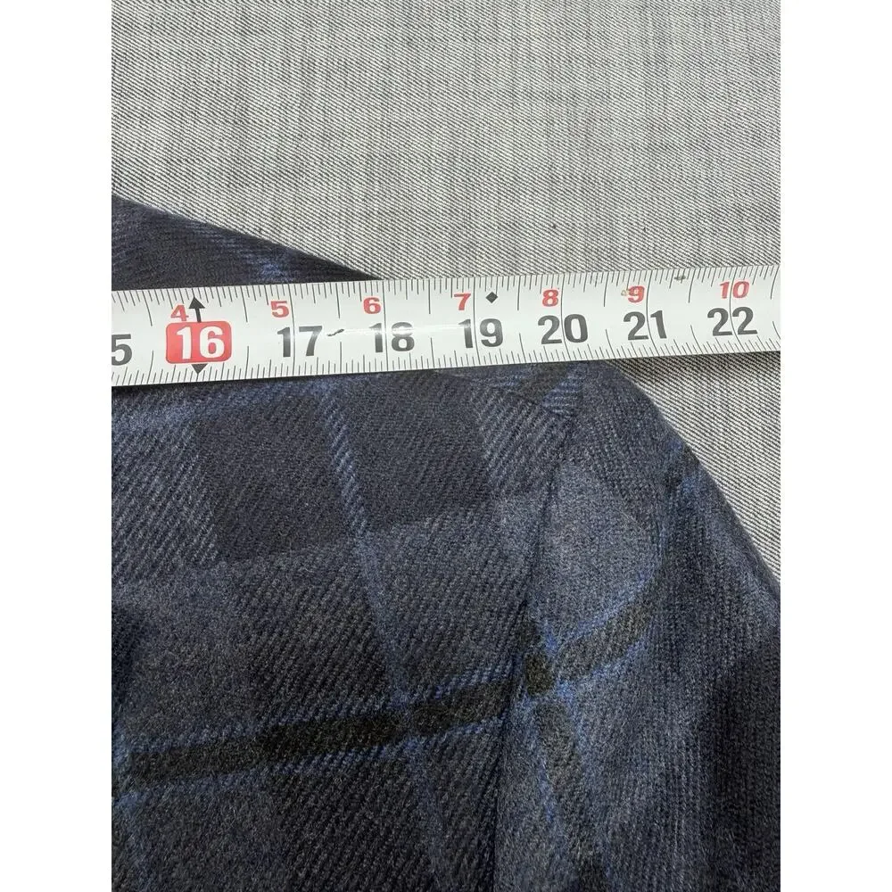 Lauren Ralph Lauren 100% Wool Plaid Blazer Sport Coat Blue Navy Mens Sz 46R
